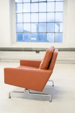 Pamono Sofas in Cognac Leather attributed to Paul Kjaerholm for Kold Christensen, 1970s, Set of 3><noscript><img width=