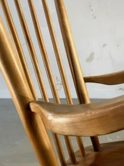 Pamono Solid Wood Rocking Chair, 1950s><noscript><img width=