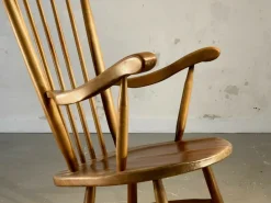Pamono Solid Wood Rocking Chair, 1950s><noscript><img width=