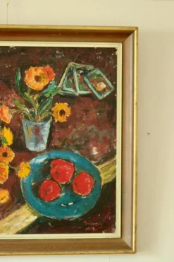 Pamono Solveig, Still Life, Oil on Panel, Mid-20th Century, Framed><noscript><img width=