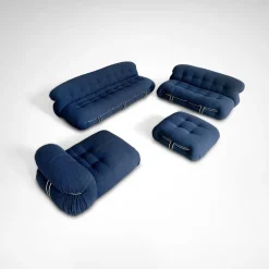 Pamono Soriana 2-Seater Sofa and Ottoman by Tobia and Afra Scarpa for Cassina, 2010s, Set of 2><noscript><img width=