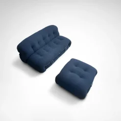 Pamono Soriana 2-Seater Sofa and Ottoman by Tobia and Afra Scarpa for Cassina, 2010s, Set of 2><noscript><img width=