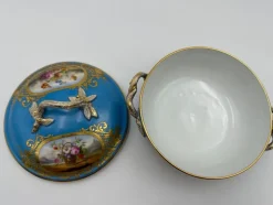 Outlet Pamono Soup Bowl with Saucer in Porcelain from Sèvres, Set of 2