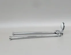 Pamono Space Age Bathroom Set in Chrome-plated Brass and Porcelain, 1970s, Set of 4><noscript><img width=