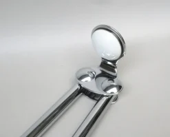 Pamono Space Age Bathroom Set in Chrome-plated Brass and Porcelain, 1970s, Set of 4><noscript><img width=