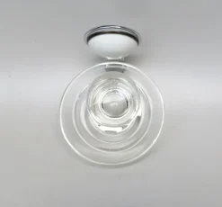 Pamono Space Age Bathroom Set in Chrome-plated Brass and Porcelain, 1970s, Set of 4><noscript><img width=