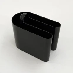 Pamono Space Age Black Magazine Rack by Rodolfo Bonetto for Bilumen, 1970s><noscript><img width=
