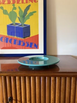 Hot Pamono Space Age Blue Ceramic Disco Bowl from Sicart, Italy, 1970s