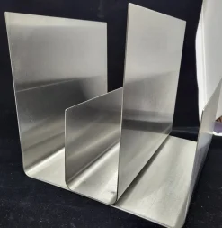 Discount Pamono Space Age Brushed Aluminum Magazine Rack, France, 1970s