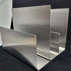 Discount Pamono Space Age Brushed Aluminum Magazine Rack, France, 1970s