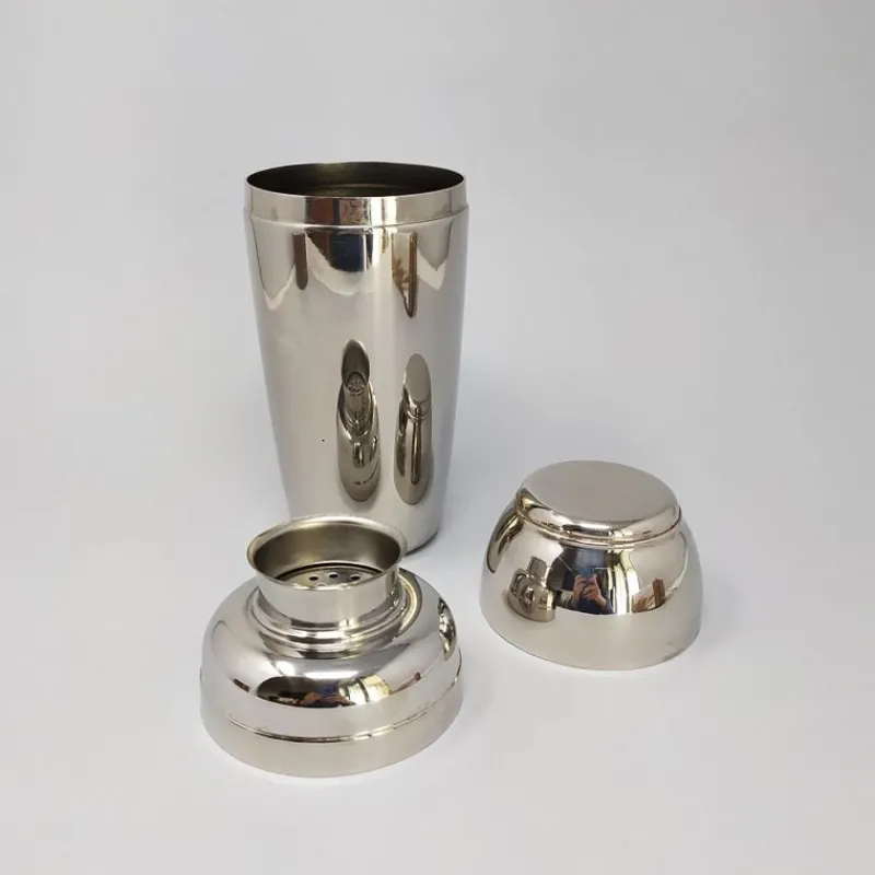 Hot Pamono Space Age Cocktail Shaker in Stainless Steel from MEPRA, Italy, 1960s