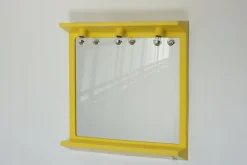 Pamono Space Age Illuminated Yellow Wall Mirror by Makio Hasuike, Italy, 1980s> Mirrors