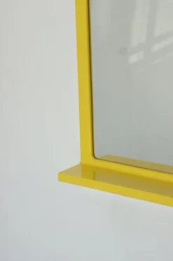 Pamono Space Age Illuminated Yellow Wall Mirror by Makio Hasuike, Italy, 1980s><noscript><img width=