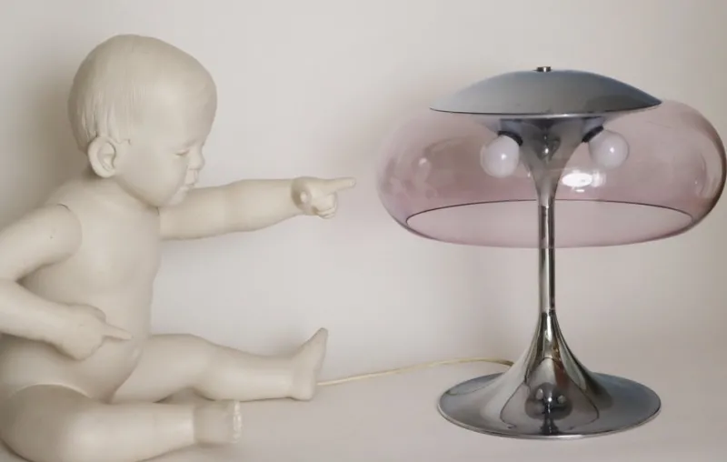 Pamono Space Age Italian Mushroom Table Lamp attributed to Goffredo Reggiani, 1960s> Table Lamps