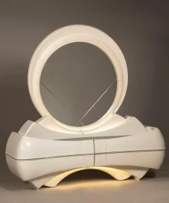 New Pamono Space Age Lacquered Wood and Fibreglass Dressing Table from DBM Italia, 1970s