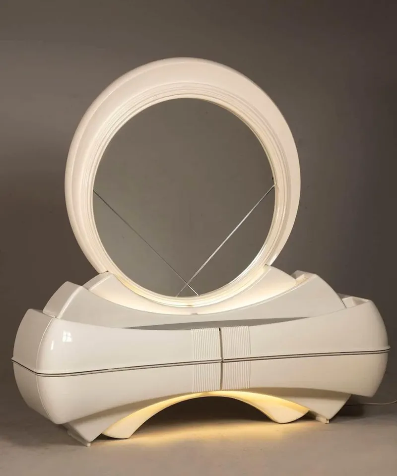 New Pamono Space Age Lacquered Wood and Fibreglass Dressing Table from DBM Italia, 1970s