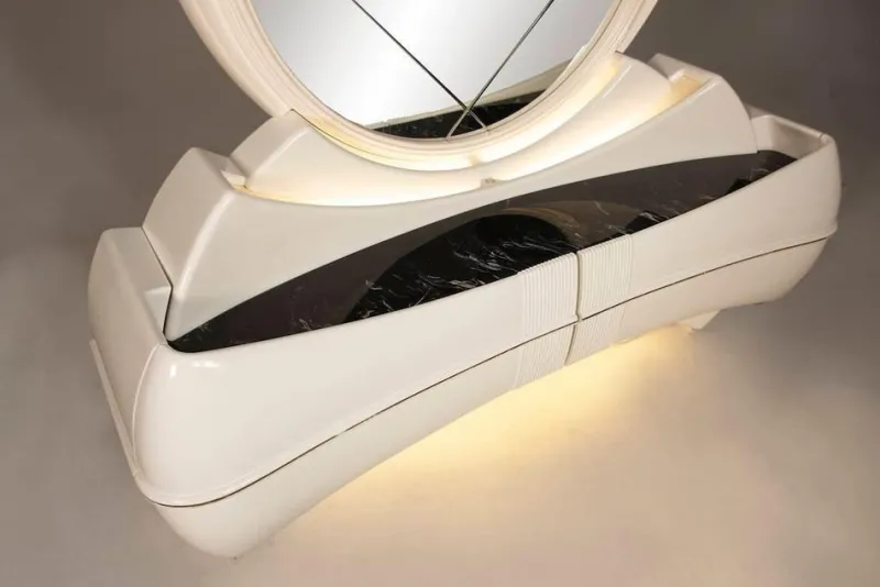 New Pamono Space Age Lacquered Wood and Fibreglass Dressing Table from DBM Italia, 1970s
