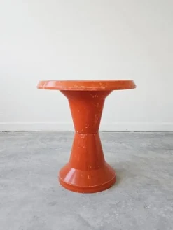 Pamono Space Age Orange Patio Table Model Diablo by Kovinoplastika, Former Yugoslavia, 1970s> Garden Tables