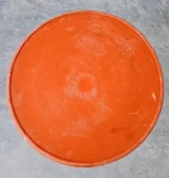 Pamono Space Age Orange Patio Table Model Diablo by Kovinoplastika, Former Yugoslavia, 1970s><noscript><img width=