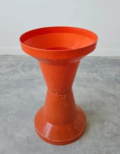 Pamono Space Age Orange Patio Table Model Diablo by Kovinoplastika, Former Yugoslavia, 1970s><noscript><img width=