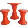 Discount Pamono Space Age Patio Set in Orange Plastic, 1970s, Set of 3