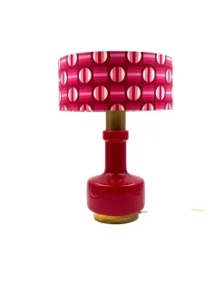 Pamono Space Age Red Glass Table Lamp, Italy, 1960s><noscript><img width=