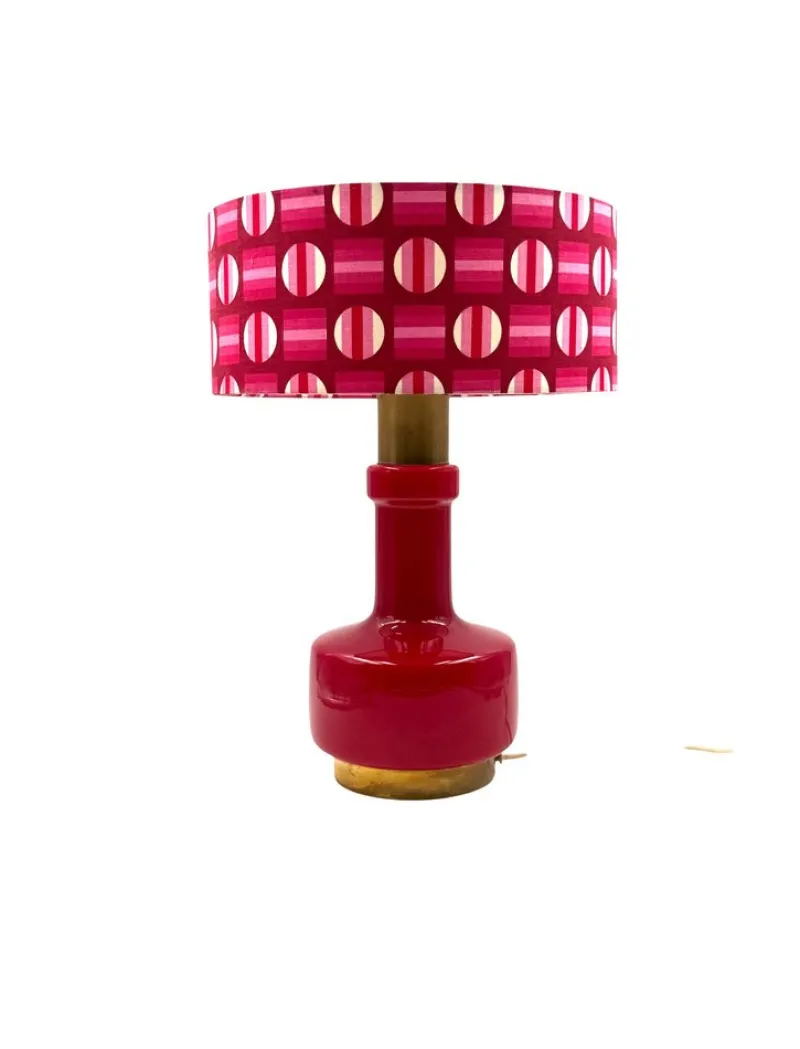 Pamono Space Age Red Glass Table Lamp, Italy, 1960s> Table Lamps