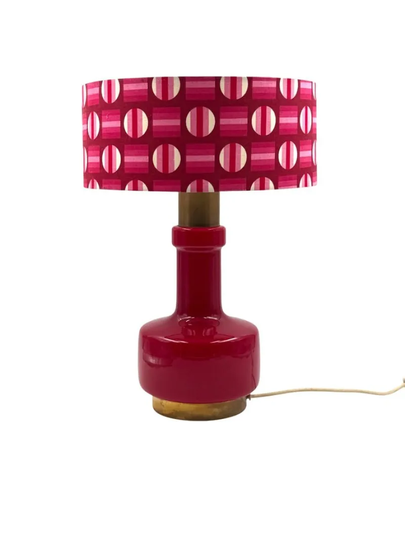 Pamono Space Age Red Glass Table Lamp, Italy, 1960s> Table Lamps