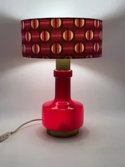 Pamono Space Age Red Glass Table Lamp, Italy, 1960s><noscript><img width=