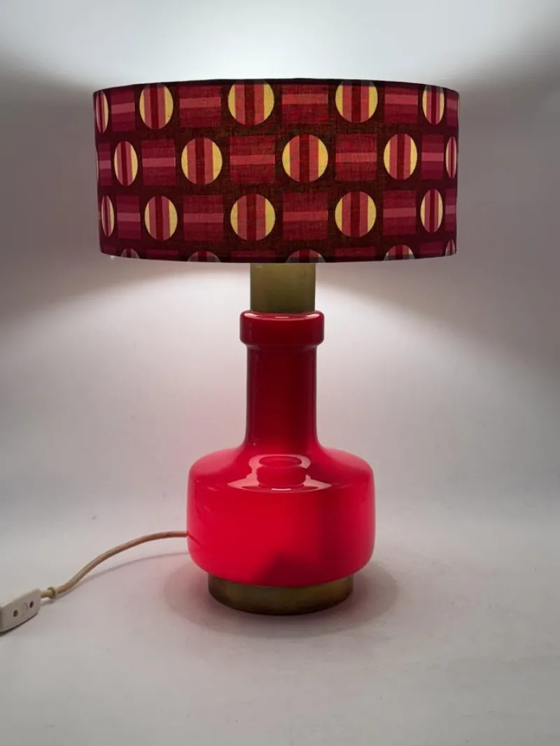 Pamono Space Age Red Glass Table Lamp, Italy, 1960s> Table Lamps