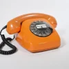 Pamono Space Age Rotary Dial Telephone Orange from Siemens, 1970s