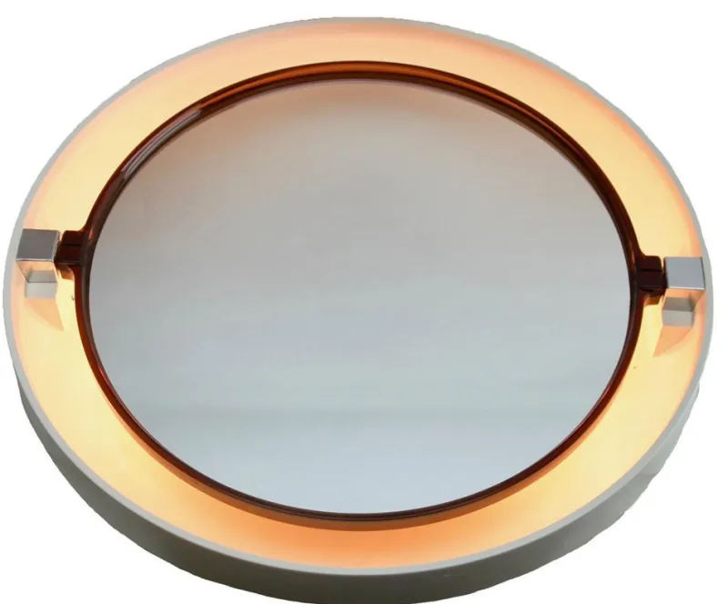Outlet Pamono Space Age Round Mirror with Lighting Model A41 from Allibert, 1970s