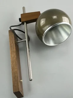 Pamono Space Age Sconce in Teak & Metal from Temde><noscript><img width=