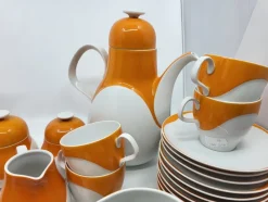 Hot Pamono Space Age Service in White and Orange Porcelain from Heinrich Bavaria, Germany, 1970s, Set of 73