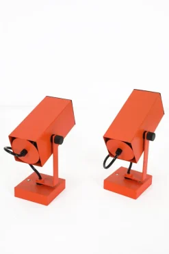 Clearance Pamono Space Age Square Wall Spots attributed to Staff Leuchten, 1970s, Set of 2