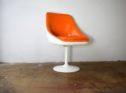 New Pamono Space Age Swivel Chair in Orange, 1970s