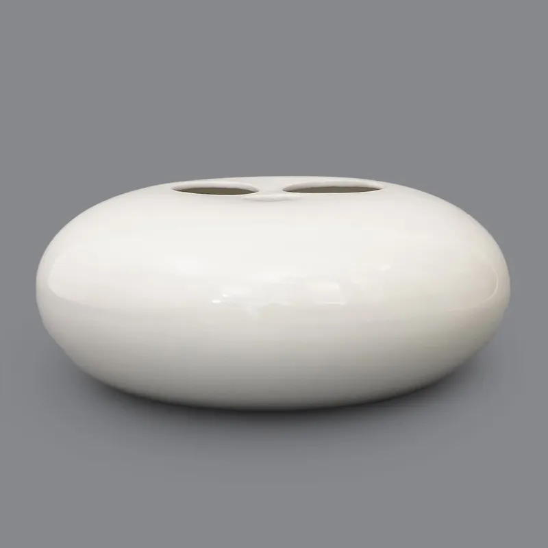 Best Pamono Space Age White Ceramic Vase, 1960s