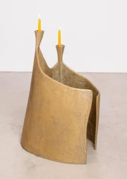 Pamono Space in Space Double Floor Candleholder in Brass and Resin by Atelier Ellery><noscript><img width=
