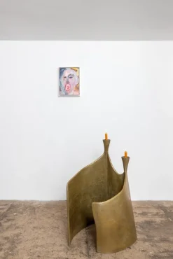 Pamono Space in Space Double Floor Candleholder in Brass and Resin by Atelier Ellery><noscript><img width=