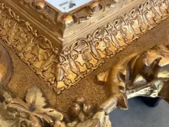 Pamono Spanish Baroque Style Carved Gilded Walnut Ormolu Mirror, 1890s><noscript><img width=