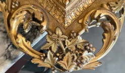 Pamono Spanish Baroque Style Carved Gilded Walnut Ormolu Mirror, 1890s><noscript><img width=