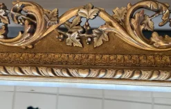 Pamono Spanish Baroque Style Carved Gilded Walnut Ormolu Mirror, 1890s><noscript><img width=