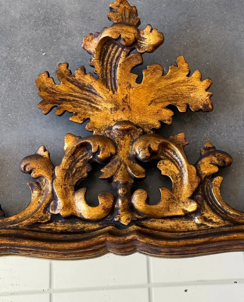Discount Pamono Spanish Baroque Style Carved Gilded Walnut Ormolu Mirror, 1890