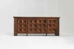 New Pamono Spanish Brutalist Sideboard in Walnut, 1960s