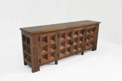 New Pamono Spanish Brutalist Sideboard in Walnut, 1960s