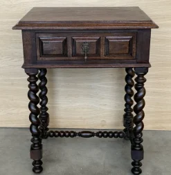 Hot Pamono Spanish Carved Nightstands with Low Shelves, 1890s, Set of 2