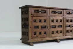 Best Pamono Spanish Carved Walnut Credenza, 1960s