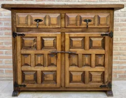 Hot Pamono Spanish Catalan Carved Walnut Chest of Drawers, Highboy or Console, 1920s