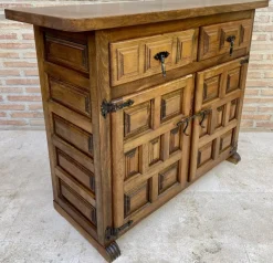 Hot Pamono Spanish Catalan Carved Walnut Chest of Drawers, Highboy or Console, 1920s