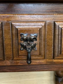 Discount Pamono Spanish Console Table with Carved Drawers, 1940s